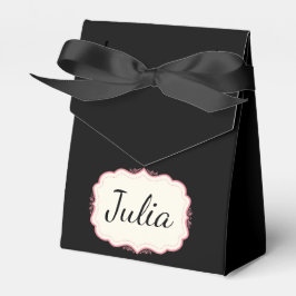 Elegant Roze Scalloped Black Party Bedankdoosjes