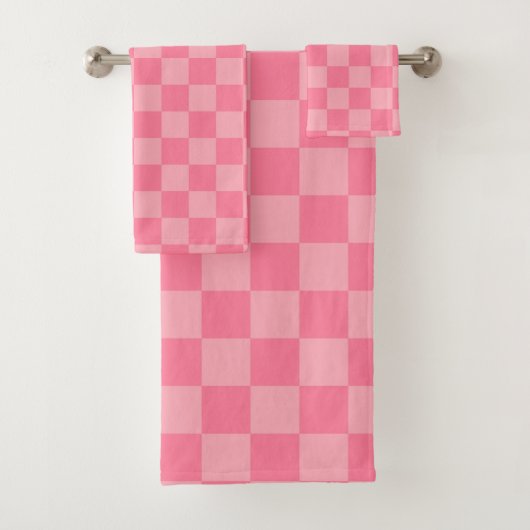 Elegant roze schaakbord bad handdoek (Insitu)