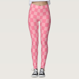 Elegant roze schaakbord leggings