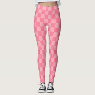 Elegant roze schaakbord leggings