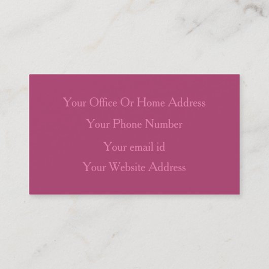 Elegant roze schaduwen aangepaste kleur helder kle visitekaartje (Achterkant)