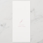 Elegant Roze Schrift Monogram Huwelijk Menu (Achterkant)