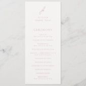 Elegant Roze Schrift Monogram Huwelijk Programmakaart (Voorkant)