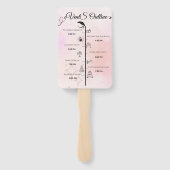 Elegant roze Script bruiloft programma en tijdlijn Handwaaier (Achterkant)