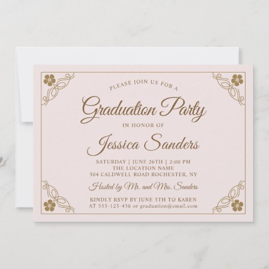 Elegant roze scriptfotograaf Partij Kaart (Achterkant)