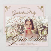 Elegant roze scriptfotograaf Partij Kaart (Voorkant / Achterkant)