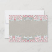 Elegant roze scrollen bedankkaart (Achterkant)