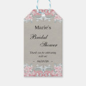 Elegant roze scrollen cadeaulabel (Voorkant)