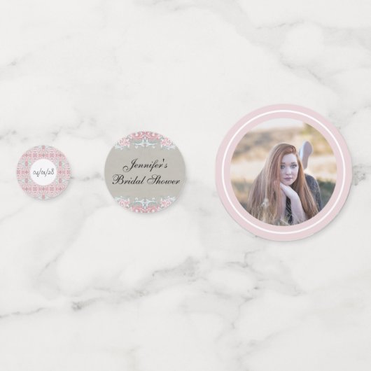 Elegant roze scrollen confetti (Voorkanten)