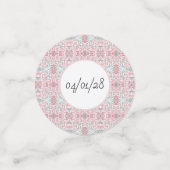 Elegant roze scrollen confetti (Kleine voorkant)