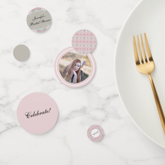 Elegant roze scrollen confetti (Groep)