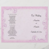 Elegant Roze Scrollwork Wedding Programme (Voorkant)