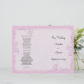 Elegant Roze Scrollwork Wedding Programme (Staand voorkant)