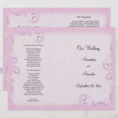Elegant Roze Scrollwork Wedding Programme (Voorkant / Achterkant)