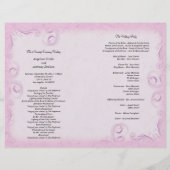 Elegant Roze Scrollwork Wedding Programme (Achterkant)