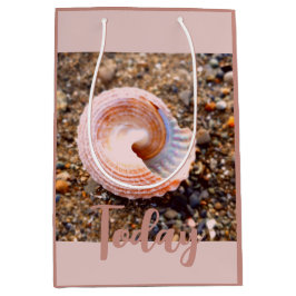 Elegant Roze Seashell Custom Gift Bag Medium Cadeauzakje