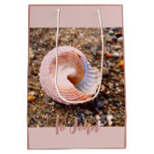 Elegant Roze Seashell Custom Gift Bag Medium Cadeauzakje (Achterkant)