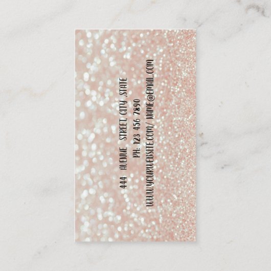 Elegant Roze Sequins Visitekaartje (Achterkant)
