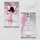 Elegant roze Silhouette Cupcake Visitekaartje (Voorkant / Achterkant)