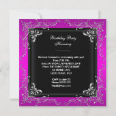 Elegant roze Silver Black Birthday 30th Kaart (Achterkant)