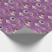 Elegant roze Silver Name Text Photo Ballet Tutu Cadeaupapier (Hoek)