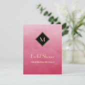 Elegant roze Simple Gold Monogram Vrijgezellenfees Kaart (Staand voorkant)