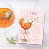 Elegant roze Sinaasappel Aperol Spritz Vrijgezelle Kaart