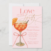 Elegant roze Sinaasappel Aperol Spritz Vrijgezelle Kaart (Voorkant)