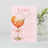 Elegant roze Sinaasappel Aperol Spritz Vrijgezelle Kaart (Staand voorkant)