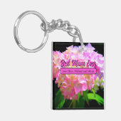 Elegant Roze sinaasappel bloemen hortensia's Sleutelhanger (Voorkant Links)