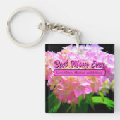 Elegant Roze sinaasappel bloemen hortensia's Sleutelhanger (Voorkant)