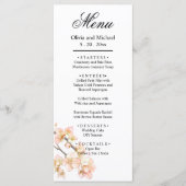 Elegant roze Sinaasappel bloesems elegant script Menu (Voorkant)