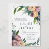 Elegant roze Sinaasappel Ranunculus Floral Wedding Kaart (Voorkant)