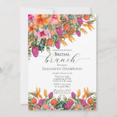 Elegant Roze Sinaasappel Tropische Bloemen Vrijgez Kaart (Voorkant)