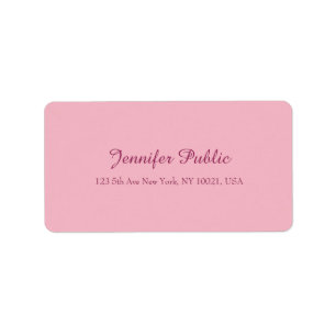 Elegant roze Sjabloon modern handschrift script Etiket
