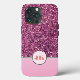 Elegant Roze Sliver Glitter Custom monogrammed Case-Mate iPhone Case