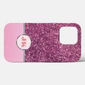 Elegant Roze Sliver Glitter Custom monogrammed Case-Mate iPhone Case (Achterkant (horizontaal))