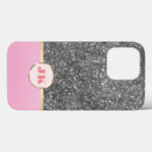 Elegant Roze Sliver Glitter Custom monogrammed Case-Mate iPhone Case (Achterkant (horizontaal))