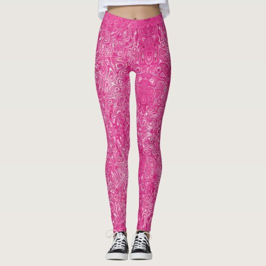 Elegant roze snoep marmeren textuur abstract moder leggings (Voorkant)