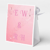 Elegant Roze Sparkle Ontwerp voor Huwelijksuitnodi Bedankdoosjes (Achterkant)