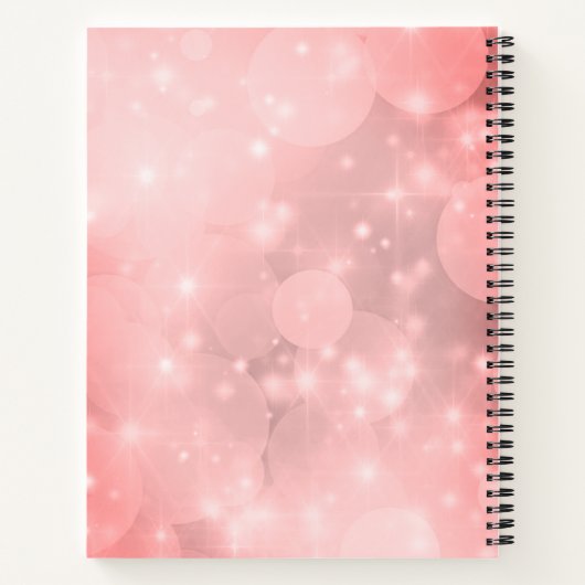 Elegant roze Sparkle Personalized Weddenschap Notitieboek (Achterkant)