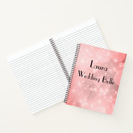 Elegant roze Sparkle Personalized Weddenschap Notitieboek