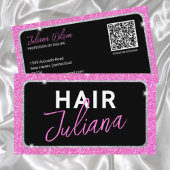 Elegant Roze Sparkle QR Code Visitekaartje