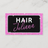 Elegant Roze Sparkle QR Code Visitekaartje (Voorkant)