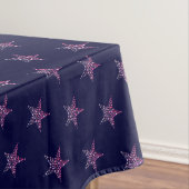 Elegant Roze Sparkle Stars op de marine Tafelkleed (Voorbeeld)