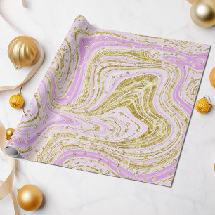 Elegant roze sparkle Swirls Glitter Sequins Cadeaupapier