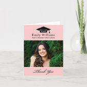 Elegant roze, speciaal Afstuderen foto Bedankkaart (Voorkant)