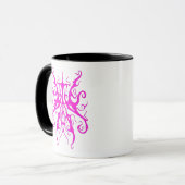 Elegant Roze Stam Masker Abstract Design Mok (Voorkant links)