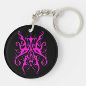 Elegant Roze Stam Masker Abstract Design Sleutelhanger (Achterkant)