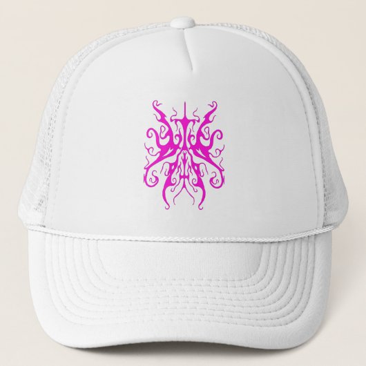 Elegant Roze Stam Masker Abstract Design Trucker Pet (Voorkant)
